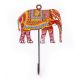 Handpainted Elephant Design Iron Wall Hook with Traditional Indian Art